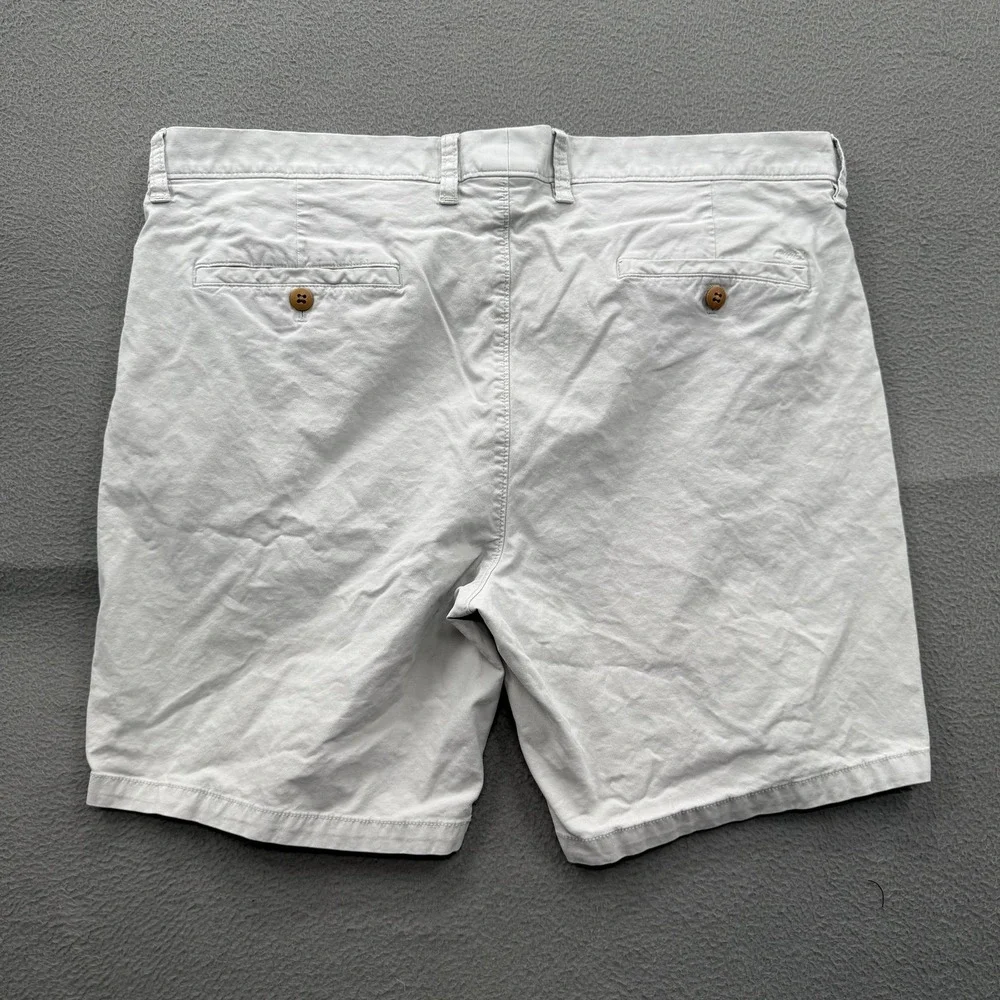 Johnnie-O Shorts Mens 38 White Chino Stretch 9 Inseam Casual Cotton Summer